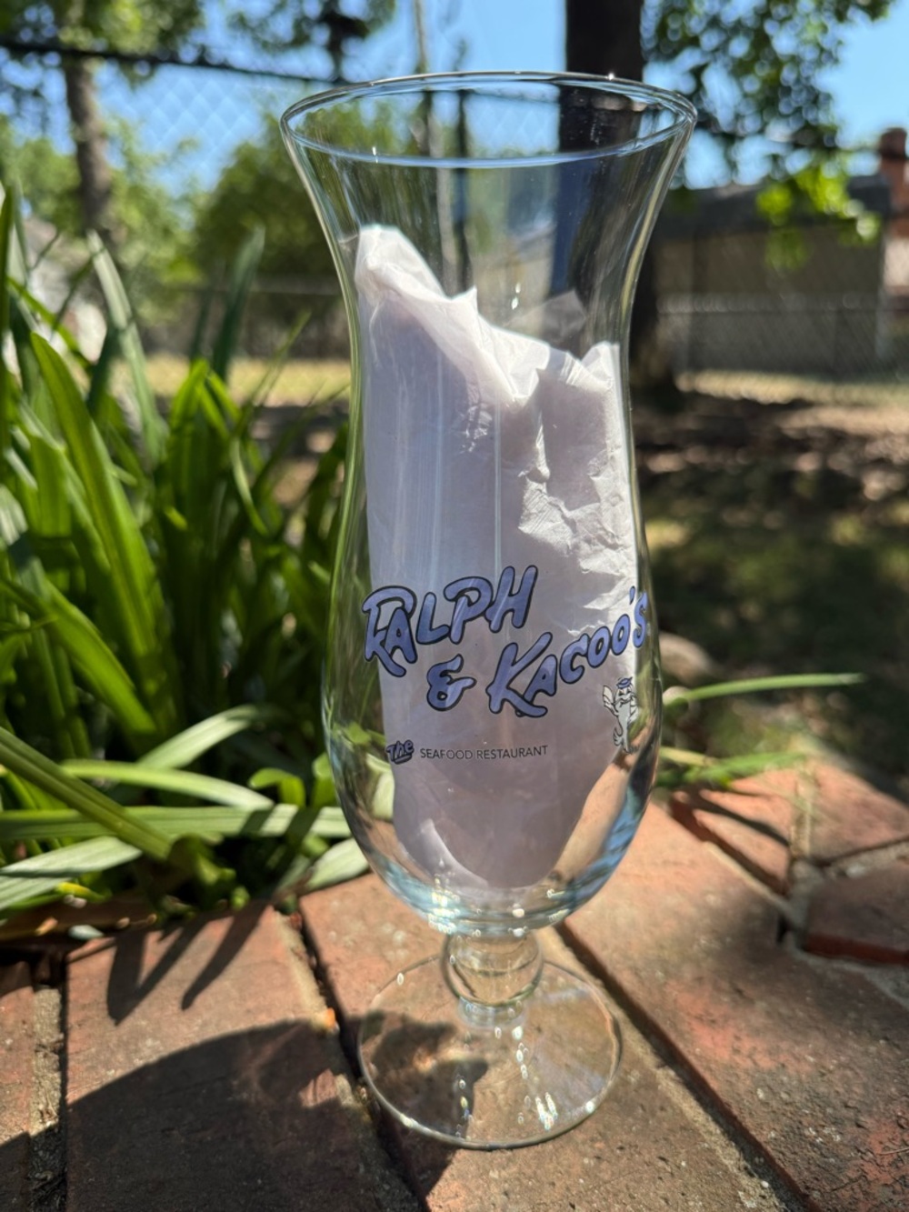 Ralph & Kacoo's Branded Hurricane Glass